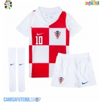 Camisa de time de futebol Croácia Luka Modric #10 Replicas 1º Equipamento Infantil Europeu 2024 Manga Curta (+ Calças curtas)
